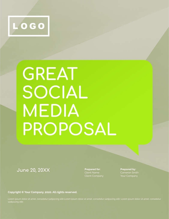 Free proposal social media strategy template