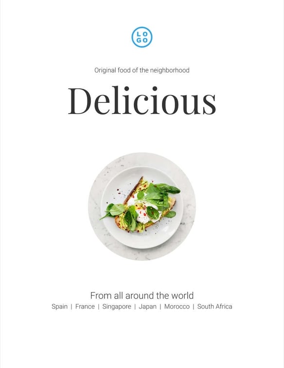 Free catalog food menu template