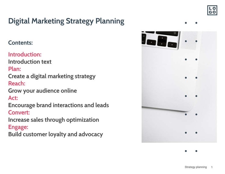 Free e-books digital marketing template