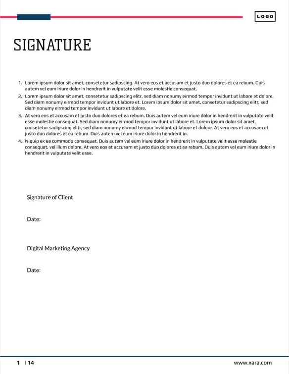 Free proposal data analytics template