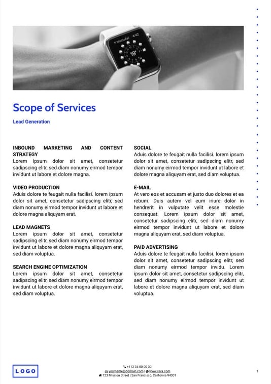 Free proposal digital marketing template