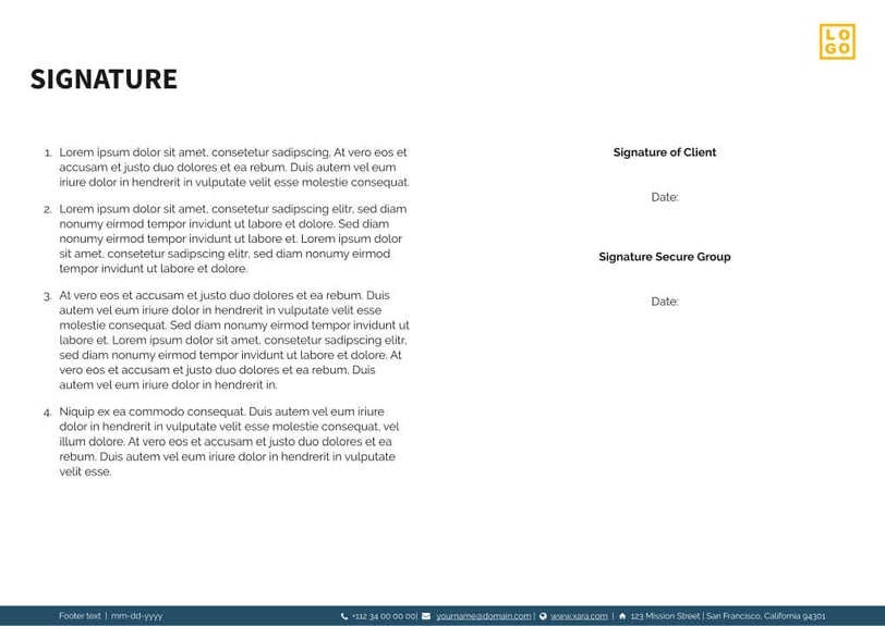 Free proposal security template