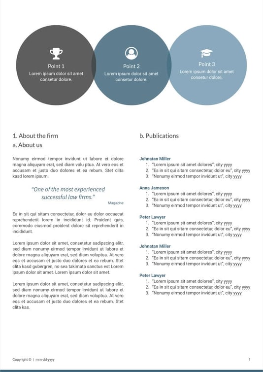 Free e-books law firm template