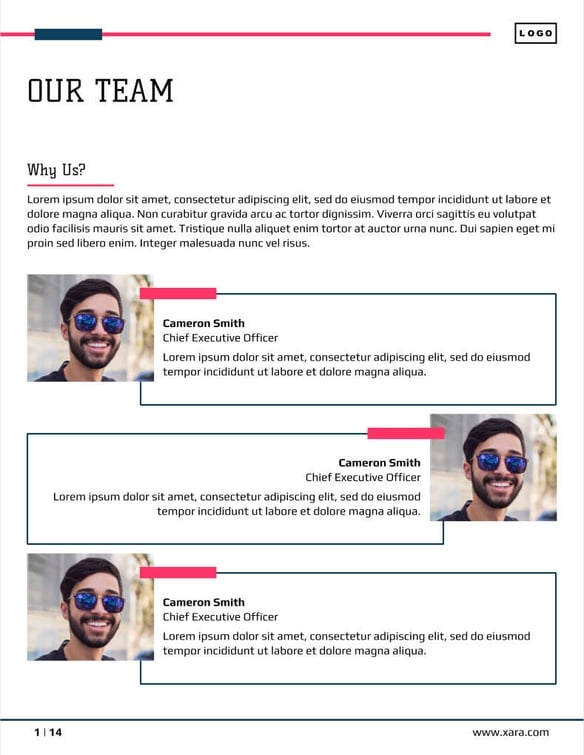 Free proposal data analytics template