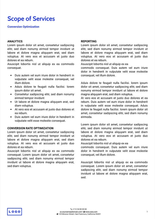 Free proposal digital marketing template