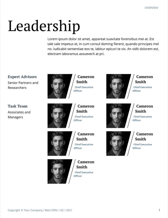 Free proposal resource management template