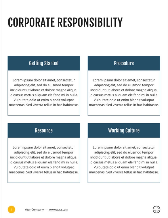 Free catalog corporate template