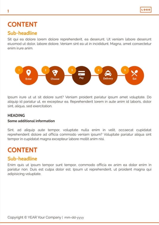 Free e-books  food delivery service template