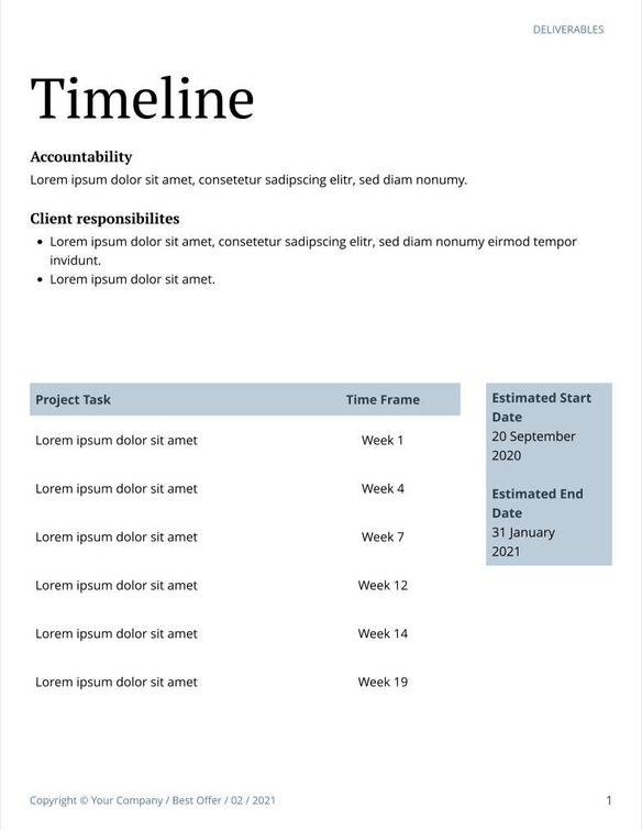 Free proposal resource management template