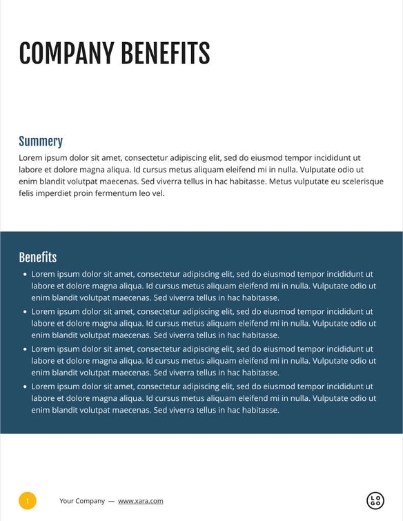 Free catalog corporate template