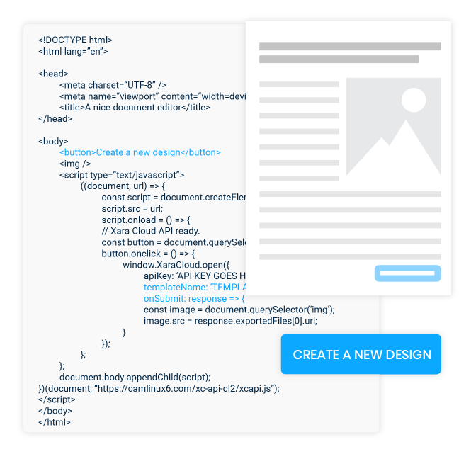 Integration of Xara API in an application's source code